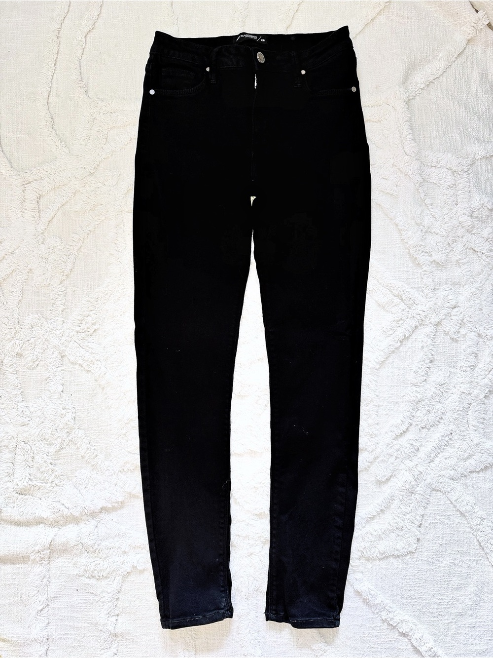 Just Black Denim Black Skinny Jeans Size 28 Made in USA
